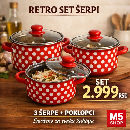 SET RETRO ŠERPI - 3 KOMADA