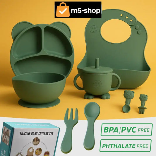 DEČIJI SILIKONSKI SET PRIBORA ZA JELO