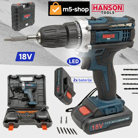HANSON AKU BUŠILICA 18V + SET ALATA