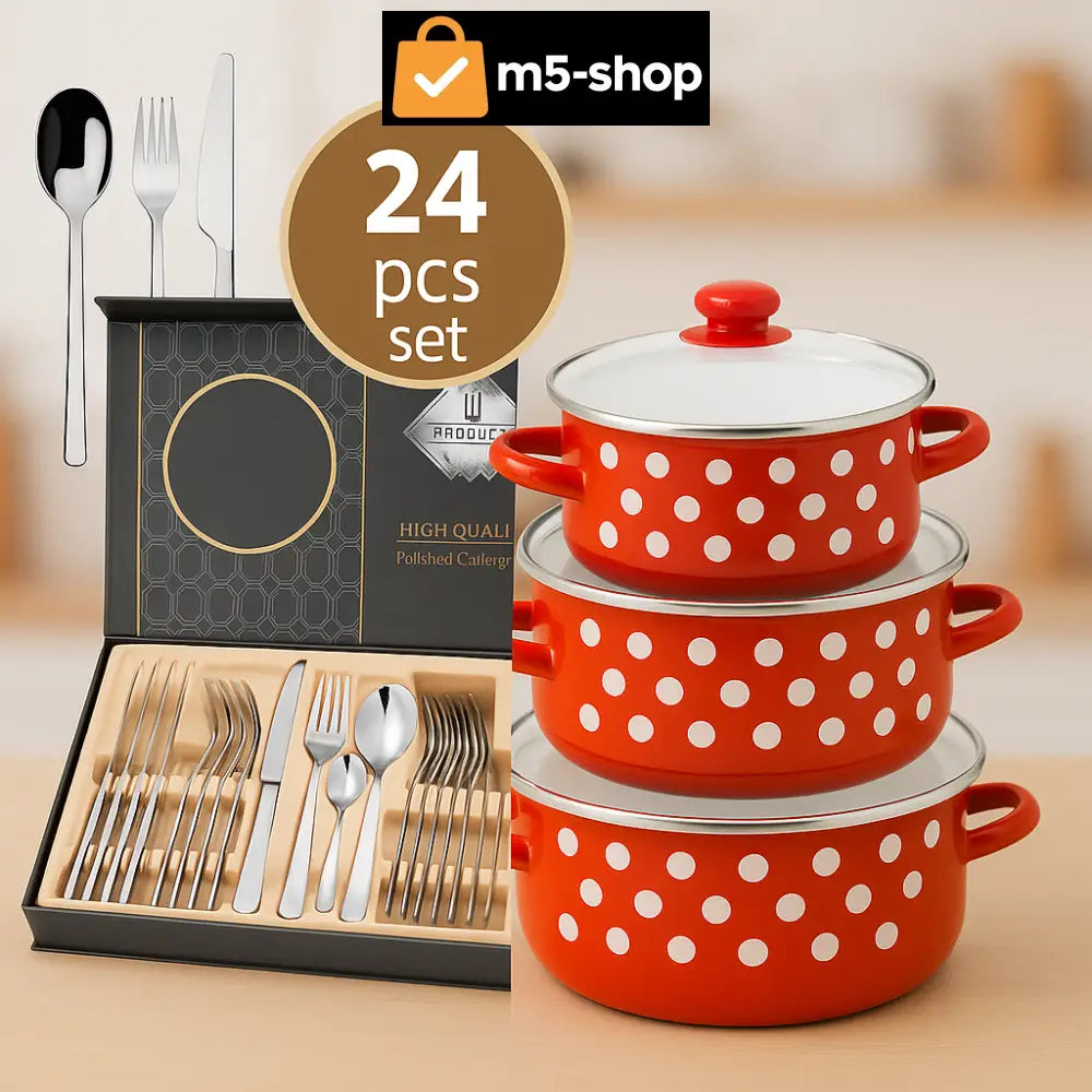 PRIBOR ZA JELO + RETRO ŠERPE SET