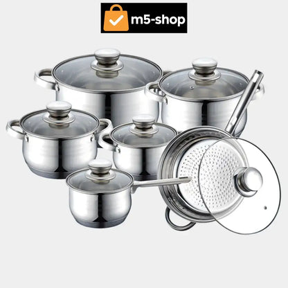 Set Lonaca (12-Dijelni) + Pribora Za Jelo (24-Dijelni) Kuhinja
